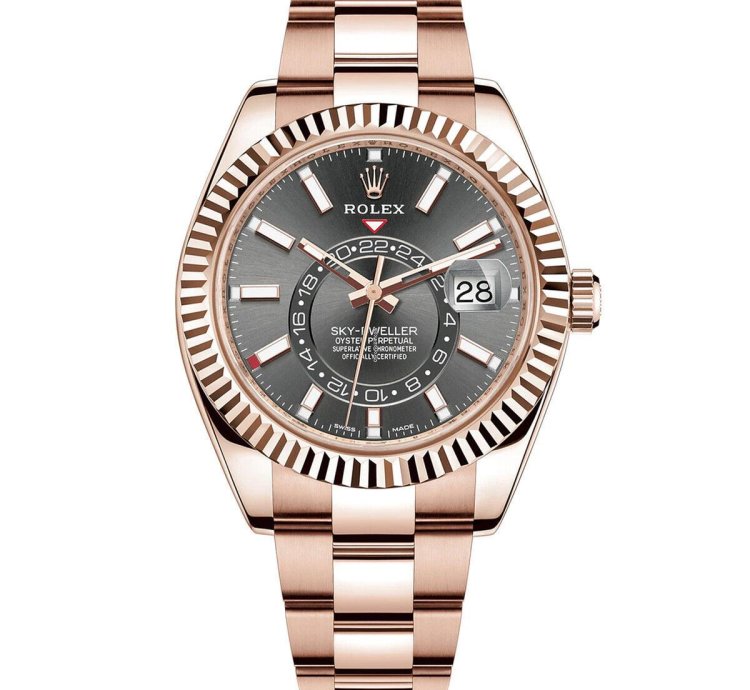 Rolex Sky-dweller 42mm Rose Gold Rhodium Dial Oyster 336935 New 2024