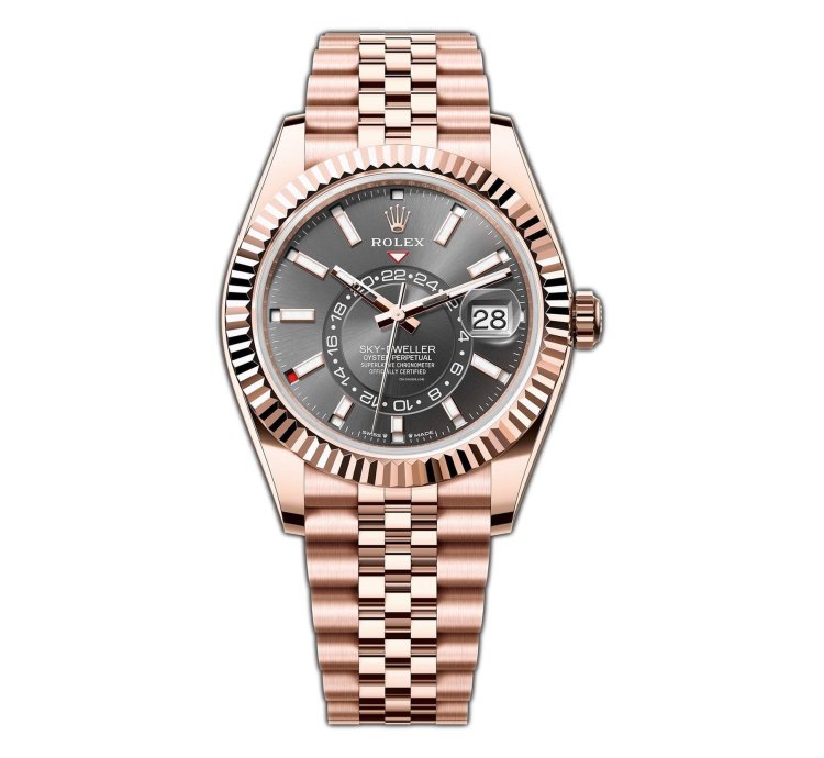 Rolex Sky-dweller 42mm Slate Dial 18k Rose Gold Jubilee