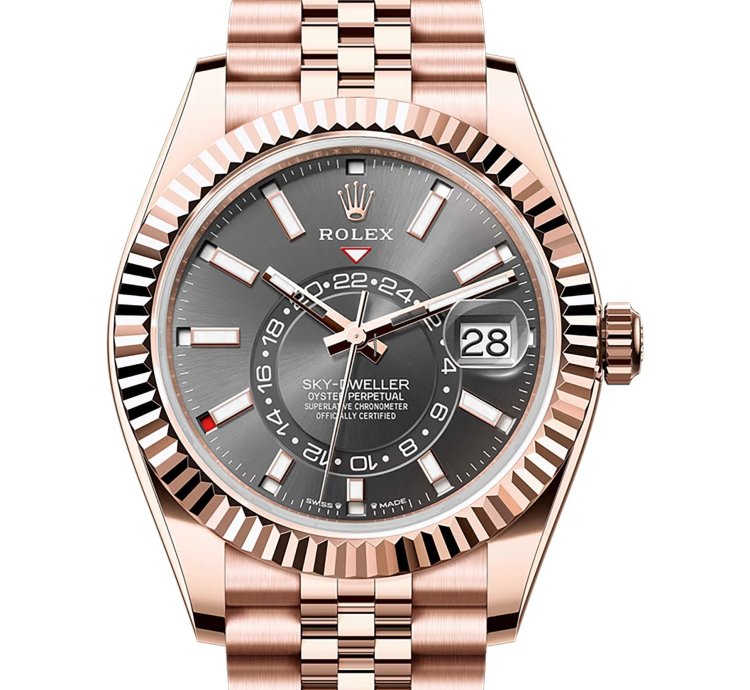 Rolex Sky-dweller 42mm Slate Dial 18k Rose Gold Jubilee