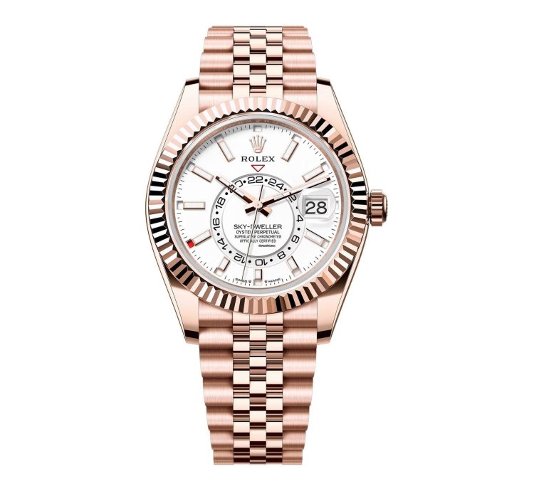 Rolex Sky-dweller 42mm White Dial 18k Rose Gold Jubilee