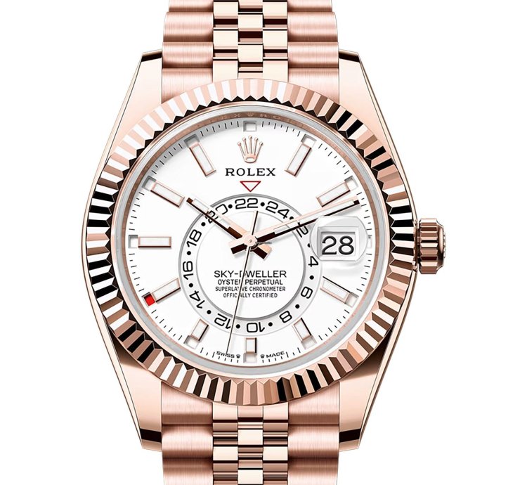 Rolex Sky-dweller 42mm White Dial 18k Rose Gold Jubilee