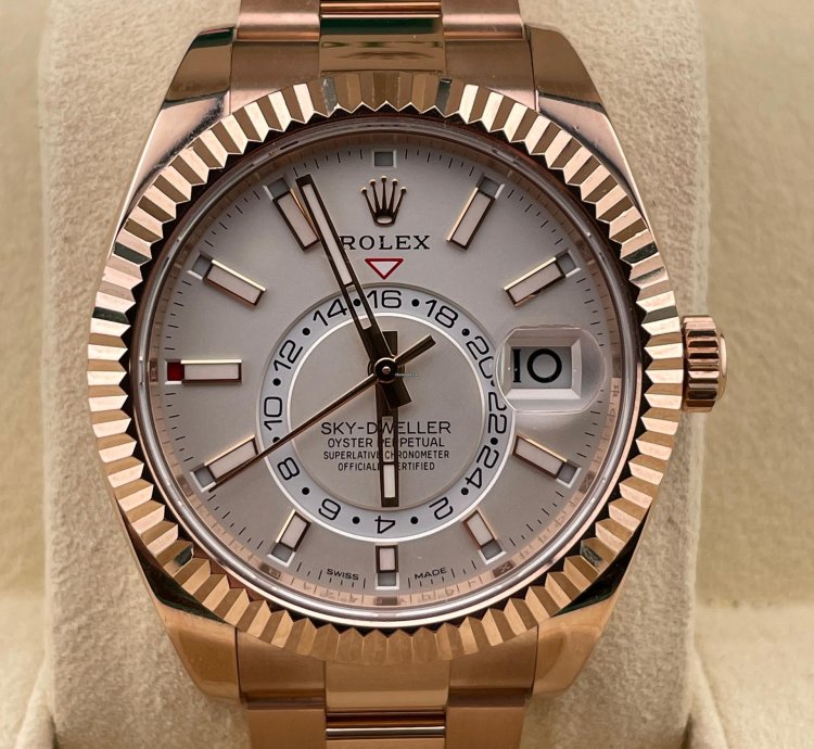Rolex Sky-dweller 42mm White Dial Rose Gold