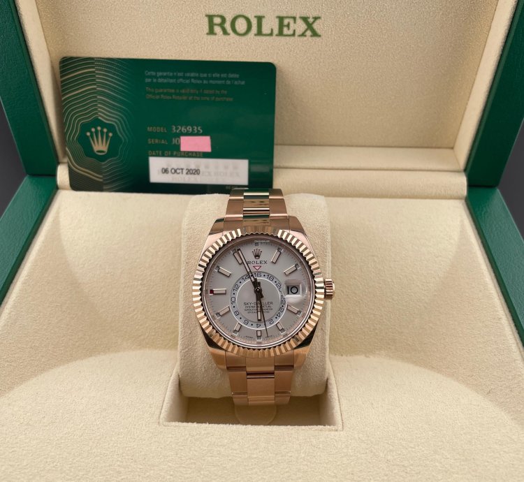 Rolex Sky-dweller 42mm White Dial Rose Gold