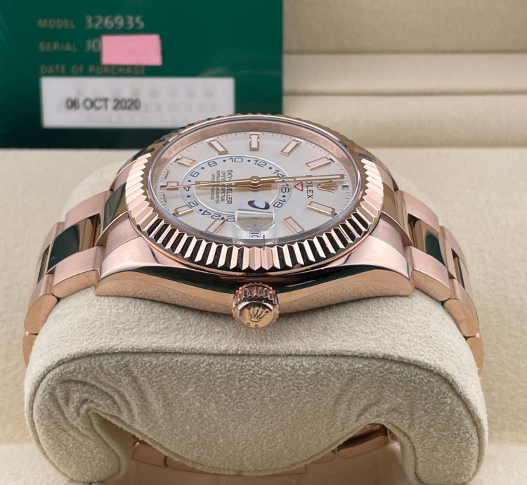 Rolex Sky-dweller 42mm White Dial Rose Gold