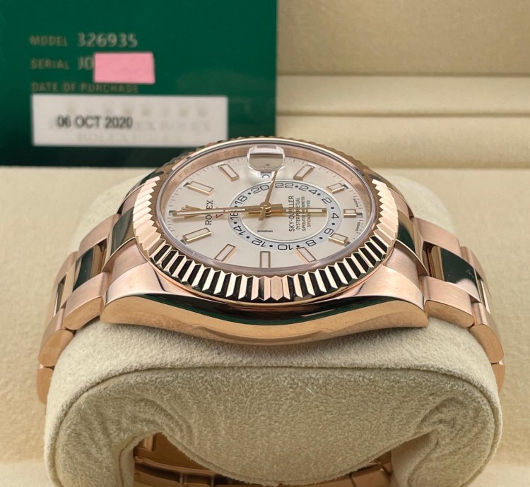 Rolex Sky-dweller 42mm White Dial Rose Gold