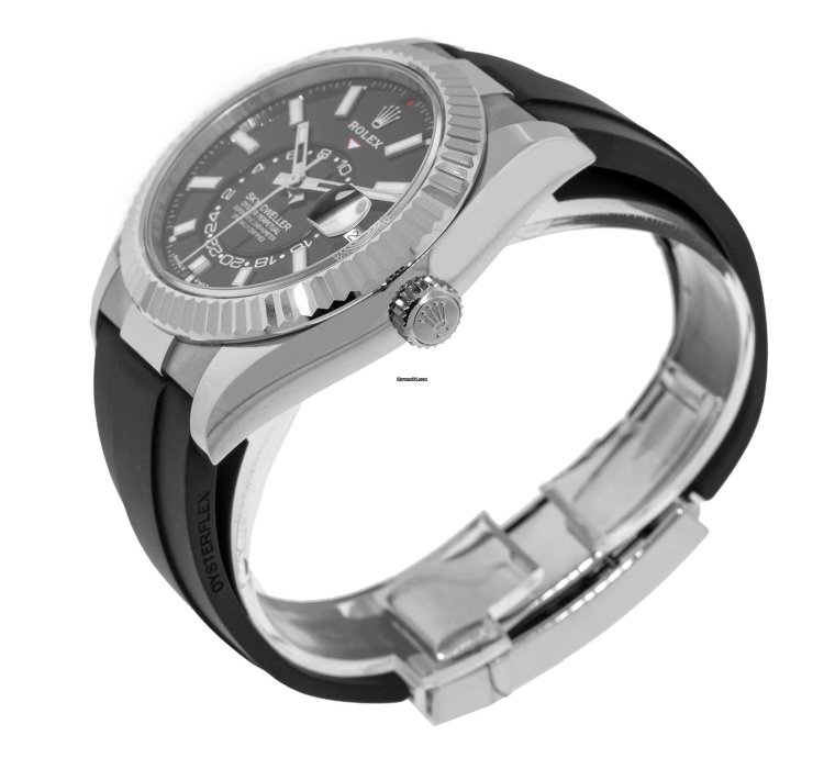Rolex Sky-dweller 42mm White Gold Black Index Dial Fluted Bezel 336239