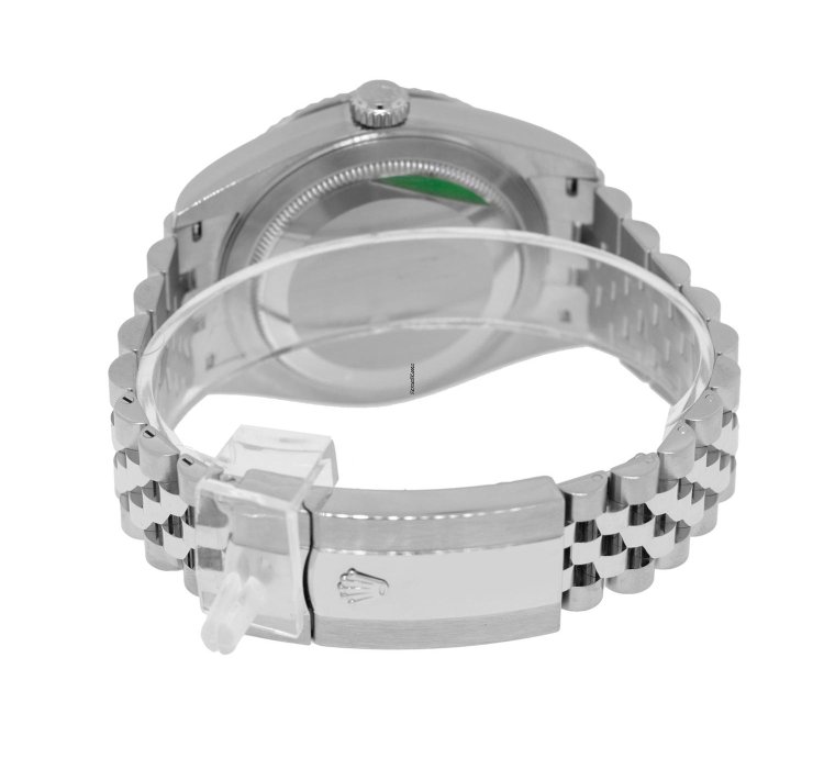 Rolex Sky-dweller 42mm White Gold Steel Green Index Dial Fluted Bezel 336934