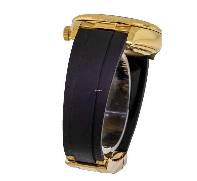 Rolex Sky-dweller 42mm Yellow Gold Black Index Dial Fluted Bezel 326238