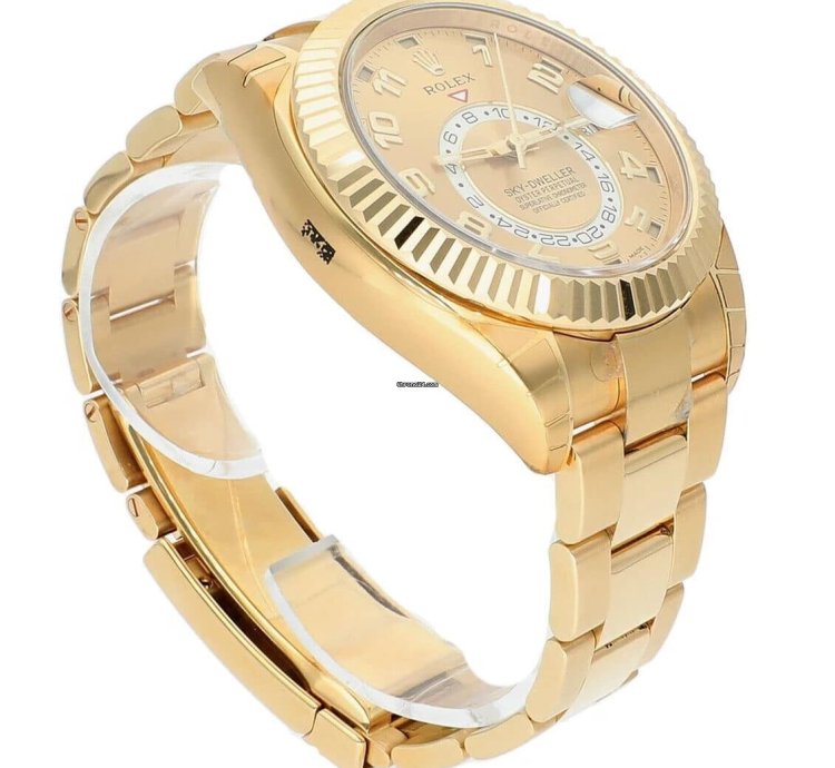 Rolex Sky-dweller 42mm Yellow Gold Watch Oyster Bracelet Factory Stickers 326938