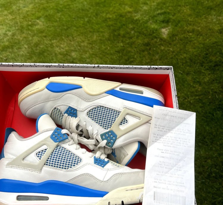 Air Jordan 4 Retro Military Blue 2012 Men Shoes -size 12