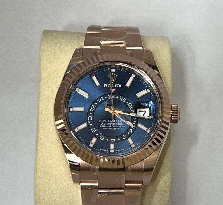 Rolex Sky-dweller Blue Dial Full Rose Gold
