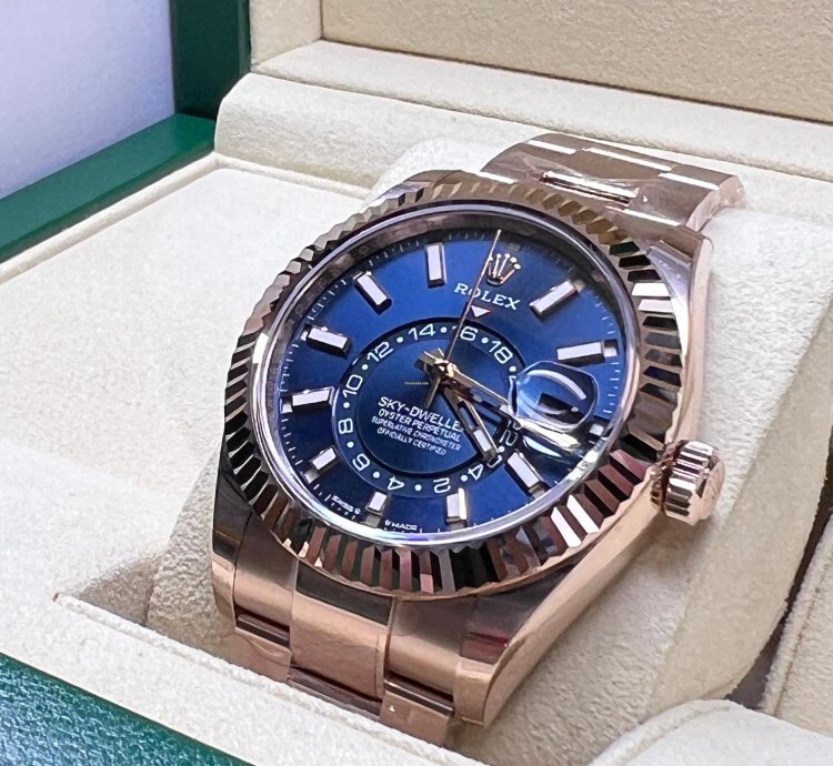 Rolex Sky-dweller Blue Dial Full Rose Gold