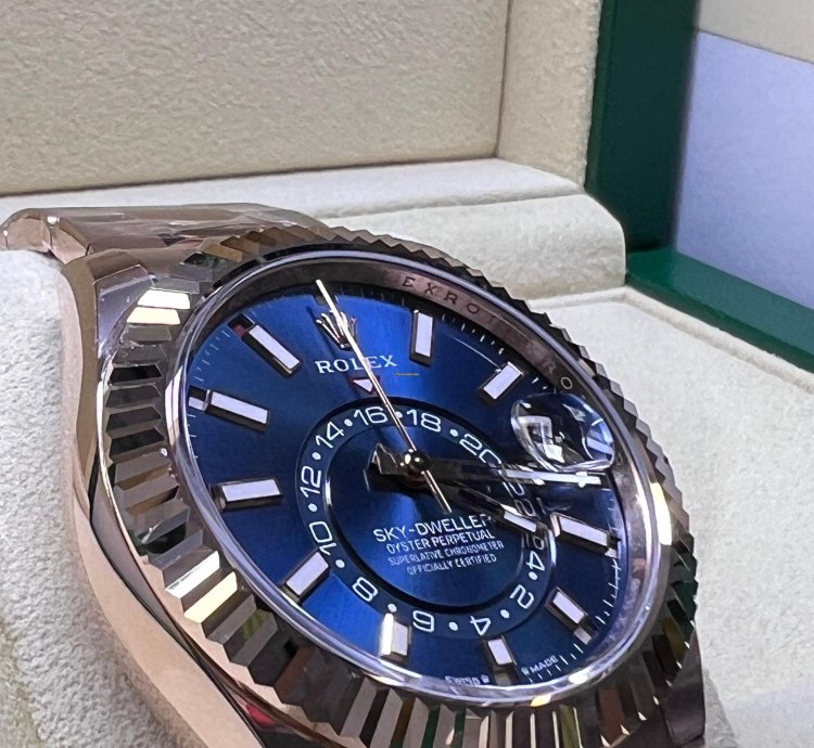 Rolex Sky-dweller Blue Dial Full Rose Gold