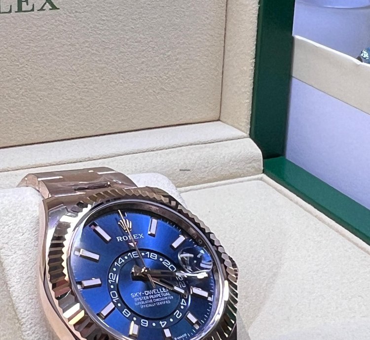 Rolex Sky-dweller Blue Dial Full Rose Gold