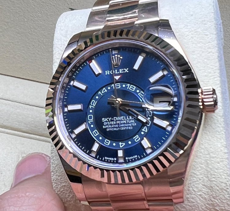 Rolex Sky-dweller Blue Dial Full Rose Gold