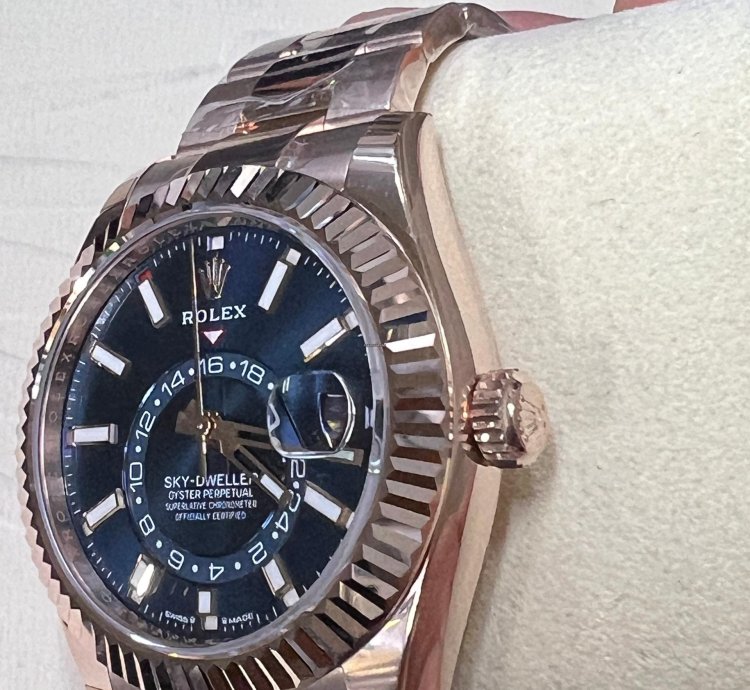 Rolex Sky-dweller Blue Dial Full Rose Gold