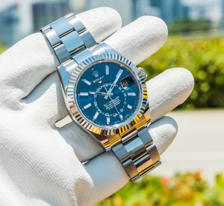 Rolex Sky-dweller Blue Dial On Oyster Bracelet