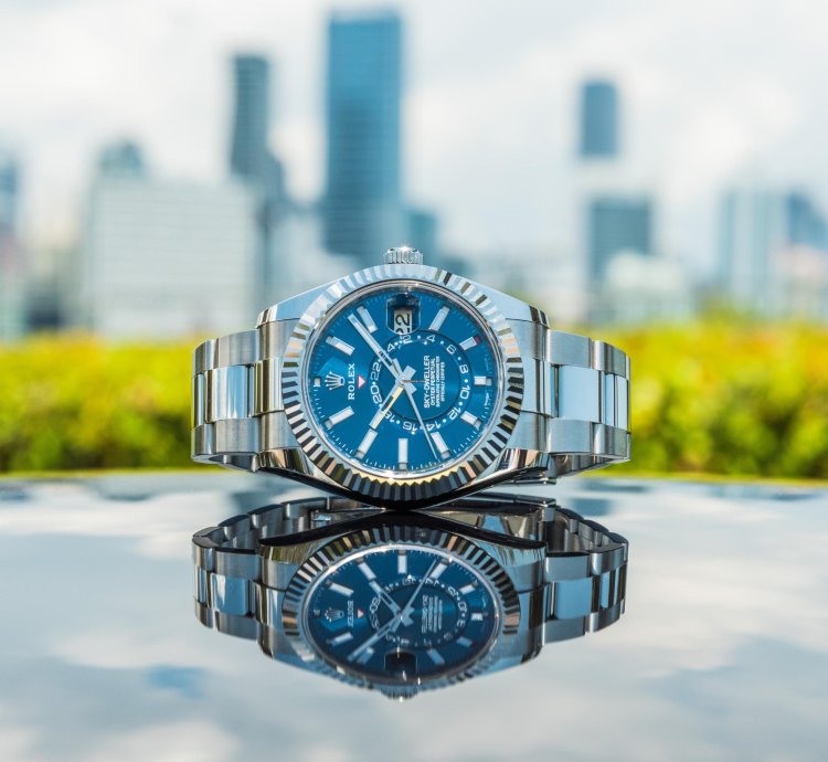Rolex Sky-dweller Blue Dial On Oyster Bracelet
