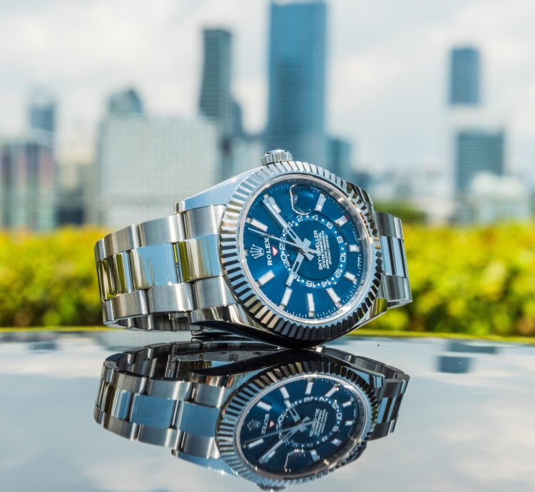 Rolex Sky-dweller Blue Dial On Oyster Bracelet