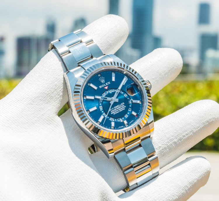 Rolex Sky-dweller Blue Dial On Oyster Bracelet