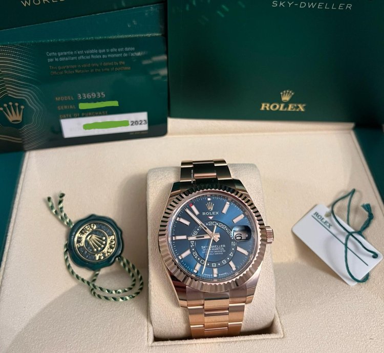Rolex Sky-dweller Blue Dial Rose Gold Bracelet 336935 Unworn 2023 New Release