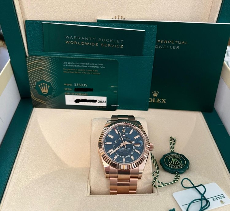 Rolex Sky-dweller Blue Dial Rose Gold Bracelet 336935 Unworn 2023 New Release