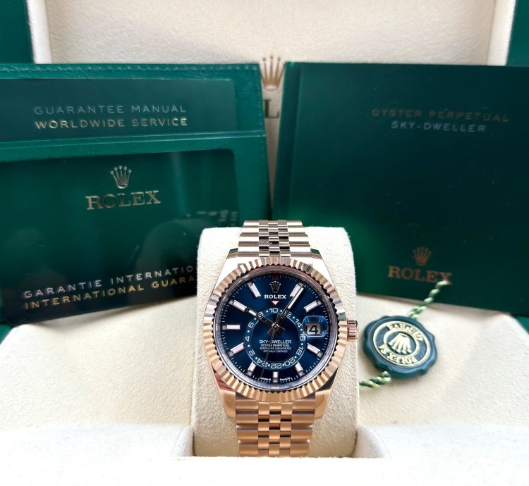 Rolex Sky-dweller Blue Dial Rose Gold Jubilee Bracelet 336935 Unworn 2025