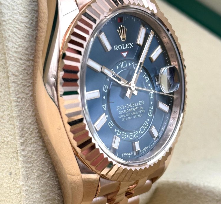 Rolex Sky-dweller Blue Dial Rose Gold Jubilee Bracelet 336935 Unworn 2025
