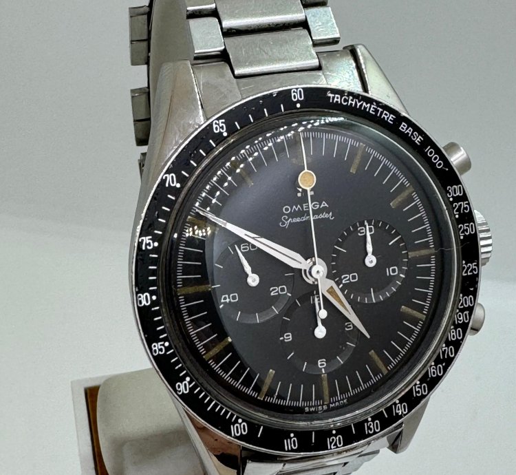 Omega Speedmaster 2998-1 Mark 1 1960 Lollipop Base 1000 Bezel Tropical Dial 7077 Bracelet Top