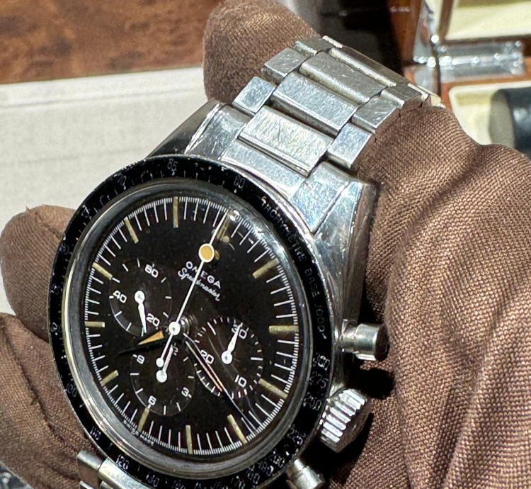 Omega Speedmaster 2998-1 Mark 1 1960 Lollipop Base 1000 Bezel Tropical Dial 7077 Bracelet Top