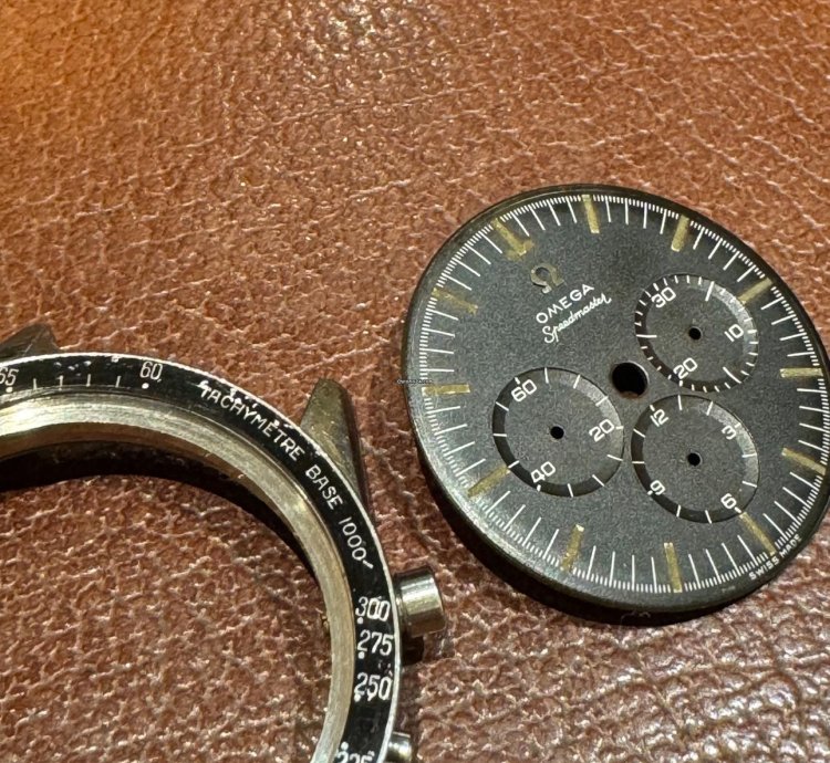Omega Speedmaster 2998-1 Mark 1 1960 Lollipop Base 1000 Bezel Tropical Dial 7077 Bracelet Top
