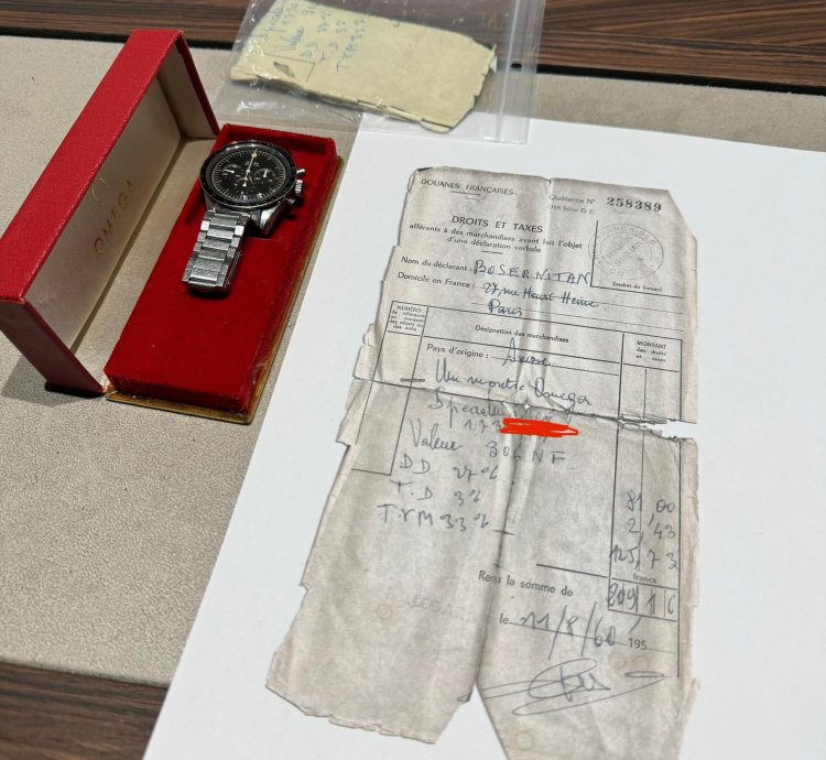 Omega Speedmaster 2998-1 Mark 1 1960 Lollipop Base 1000 Bezel Tropical Dial 7077 Bracelet Top
