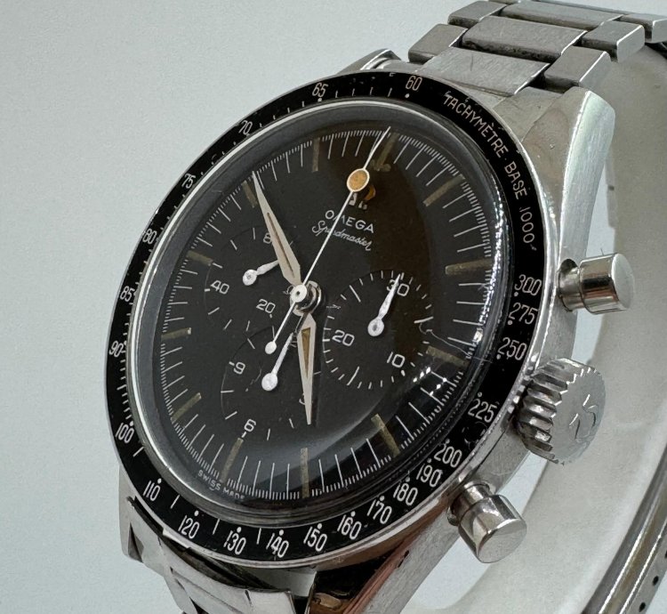 Omega Speedmaster 2998-1 Mark 1 1960 Lollipop Base 1000 Bezel Tropical Dial 7077 Bracelet Top