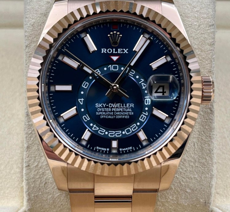 Rolex Sky-dweller Blue Dial Rose Gold Oyster Bracelet 336935 Unworn 2024