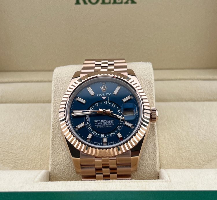 Rolex Sky-dweller Blue Green Dial Jubilee Bracelet
