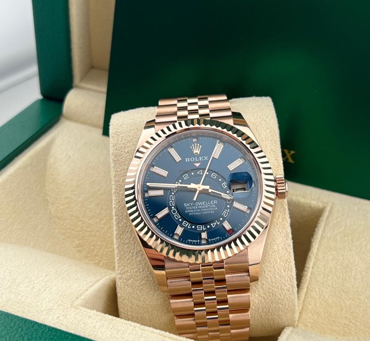 Rolex Sky-dweller Blue Green Dial Jubilee Bracelet