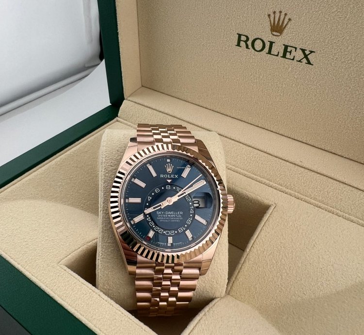 Rolex Sky-dweller Blue Green Dial Jubilee Bracelet