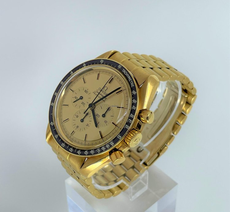 Omega Speedmaster 345 0802 Speedmaster Apollo Xi 18k Yellow Gold Chronograph box Archive