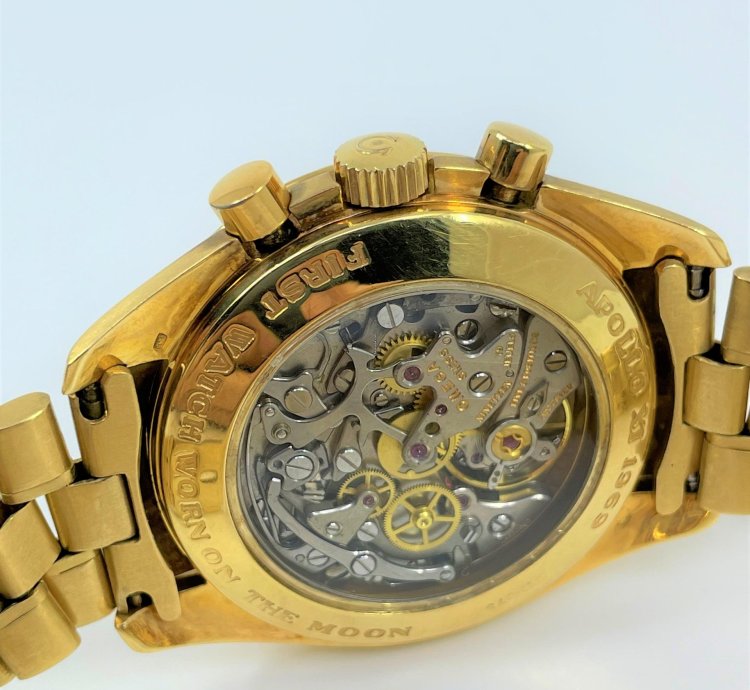 Omega Speedmaster 345 0802 Speedmaster Apollo Xi 18k Yellow Gold Chronograph box Archive