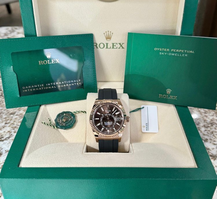 Rolex Sky-dweller Everose Gold Chocolate Dial 2024