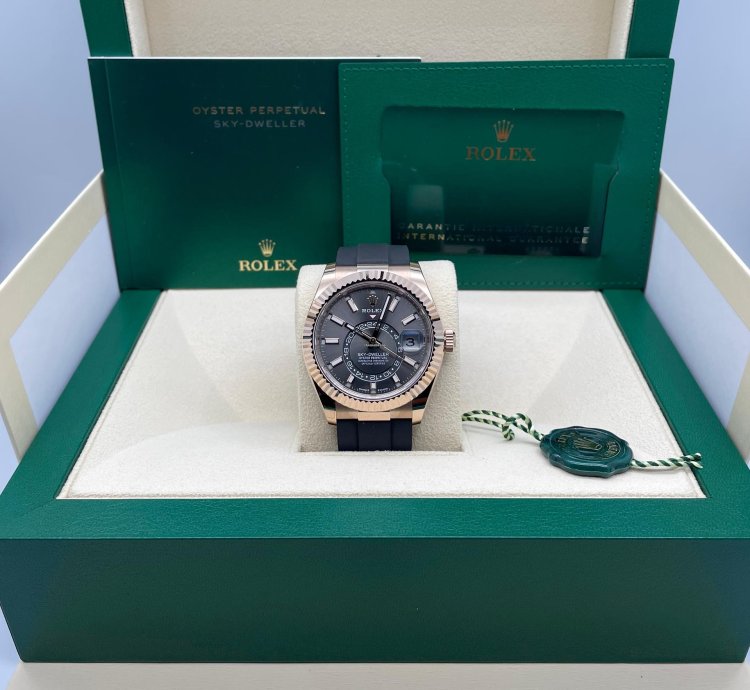 Rolex Sky-dweller Everose Gold Oysterflex Grey 2025