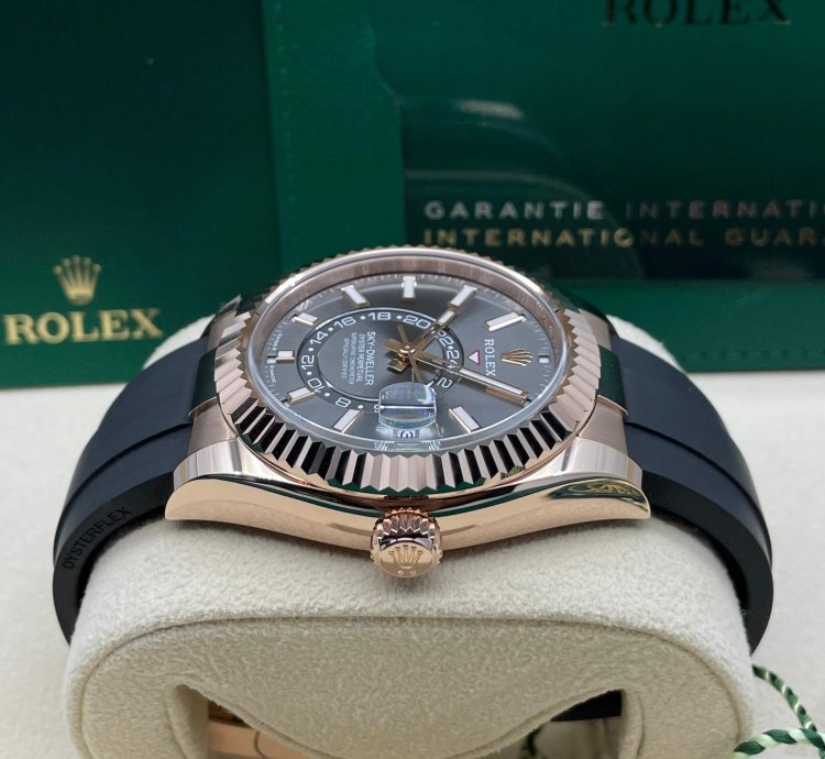 Rolex Sky-dweller Everose Gold Oysterflex Grey 2025