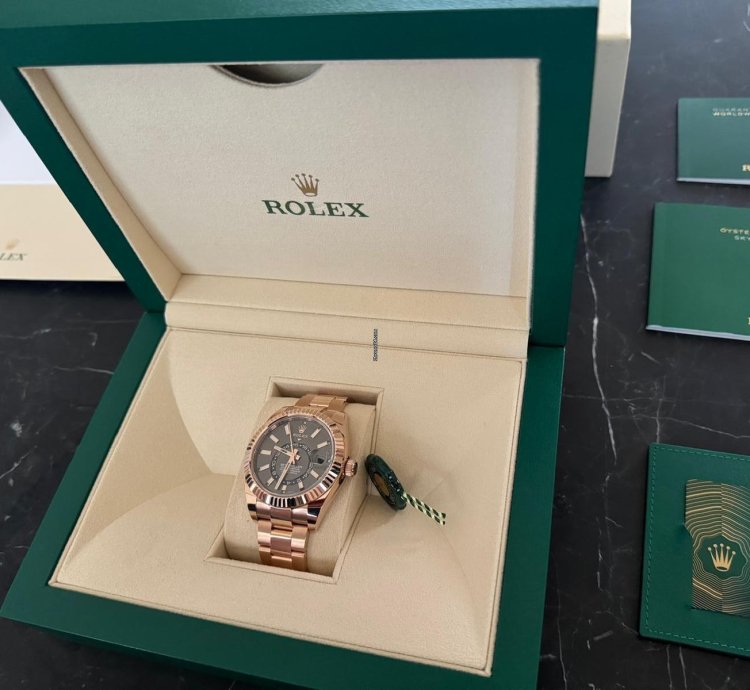 Rolex Sky-dweller Everose Gold Slate Dial