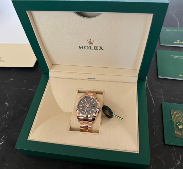 Rolex Sky-dweller Everose Gold Slate Dial