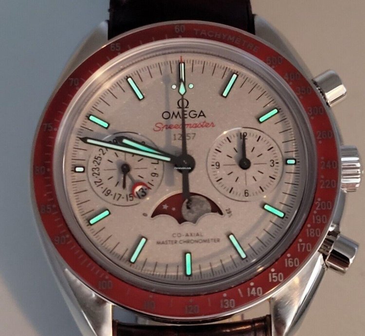 Omega Speedmaster 57 304 93 Platinum 44 25mm Moonphase Chronograph 57 Pcs Only