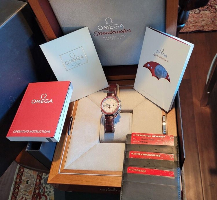 Omega Speedmaster 57 304 93 Platinum 44 25mm Moonphase Chronograph 57 Pcs Only