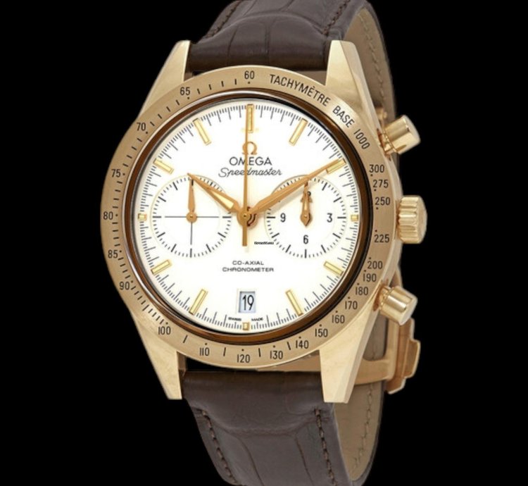 Omega Speedmaster 57 Co-axial 18k White Dial