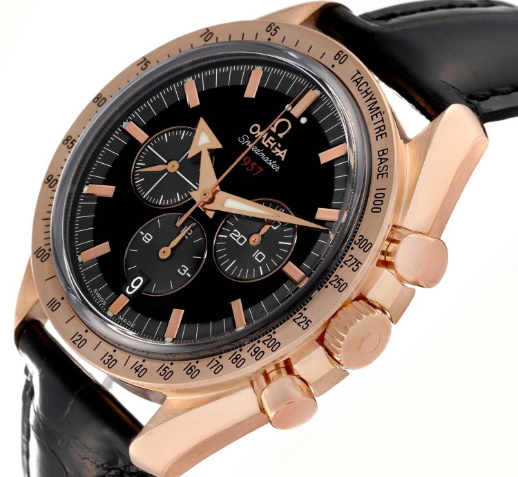Omega Speedmaster Broad Arrow 1957 Rose Gold Mens Watch 321 53 42 50 01 001