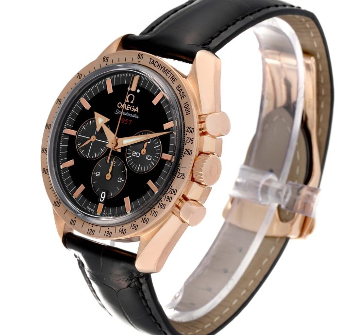 Omega Speedmaster Broad Arrow 1957 Rose Gold Mens Watch 321 53 42 50 01 001