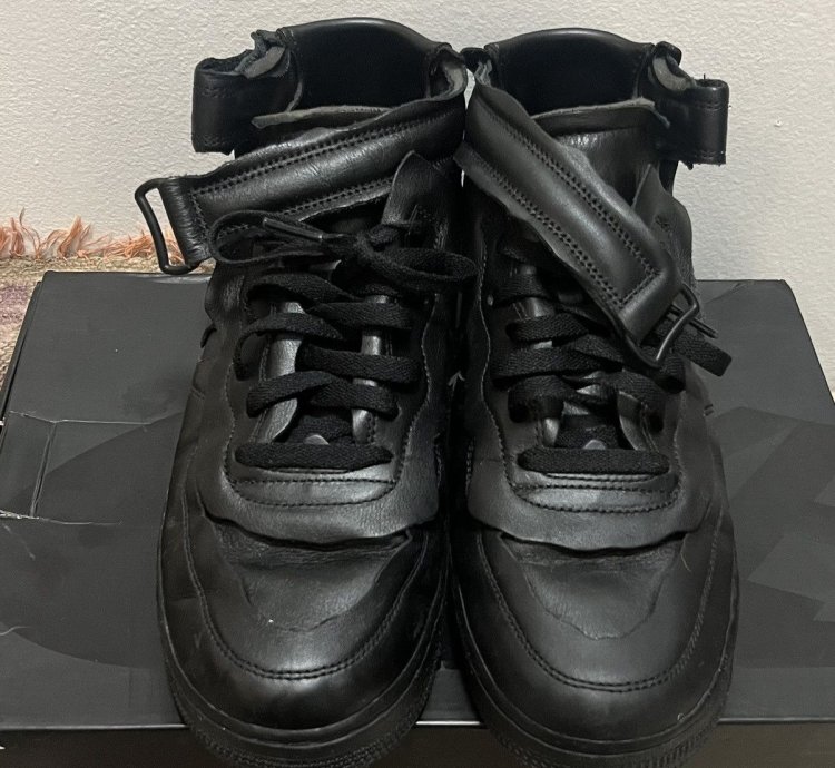 Comme Des Garcons Air Force 1 Mid Black Sail